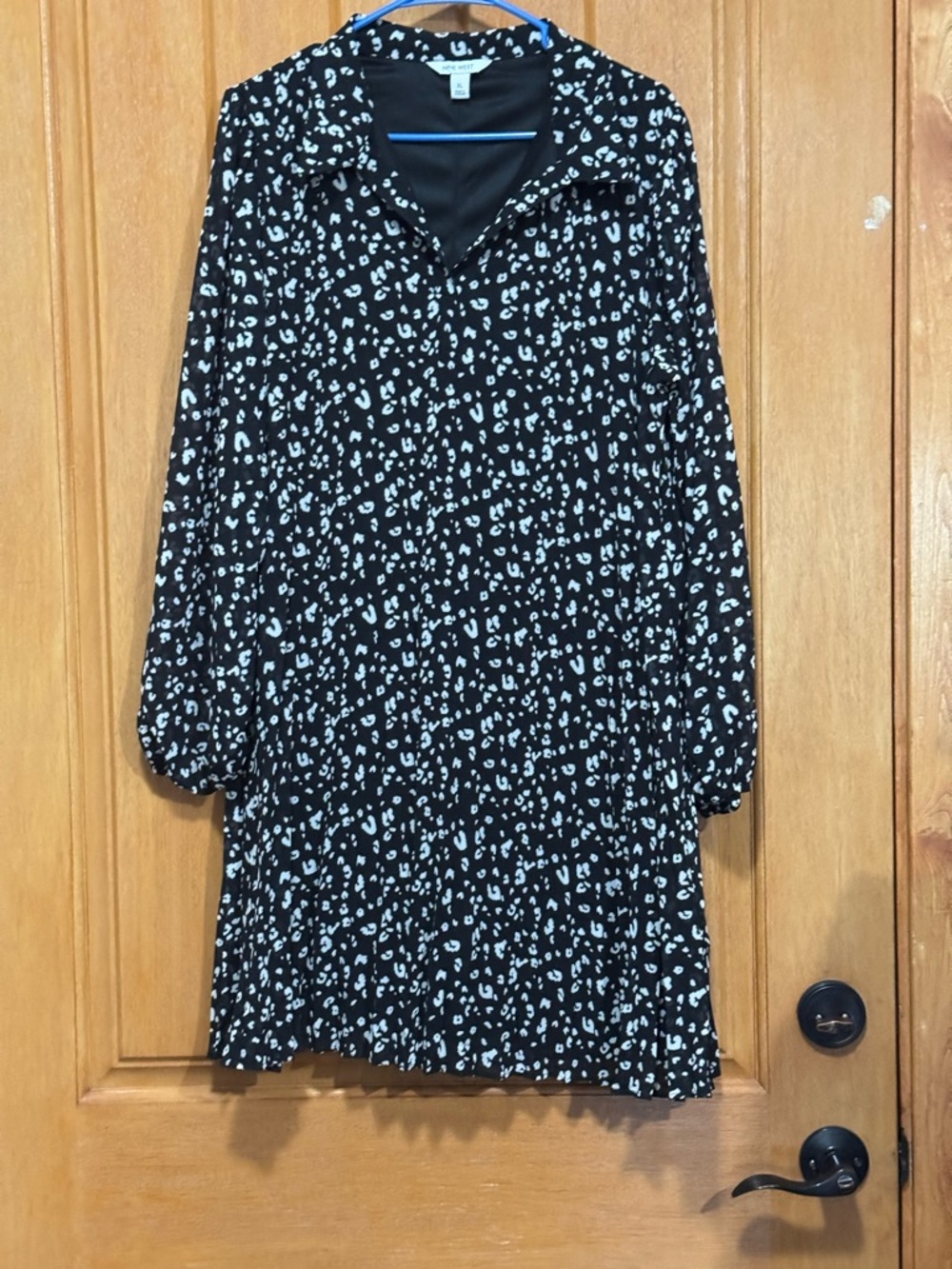 Nine West Black and White Leopard Print Dress Size XL Pit 23, L 37